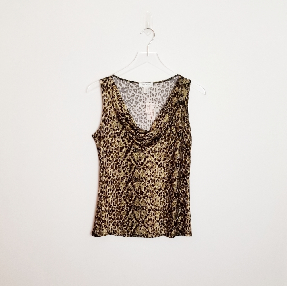 Dress Barn Leopard Scoop Neck Sleeveless Blouse
